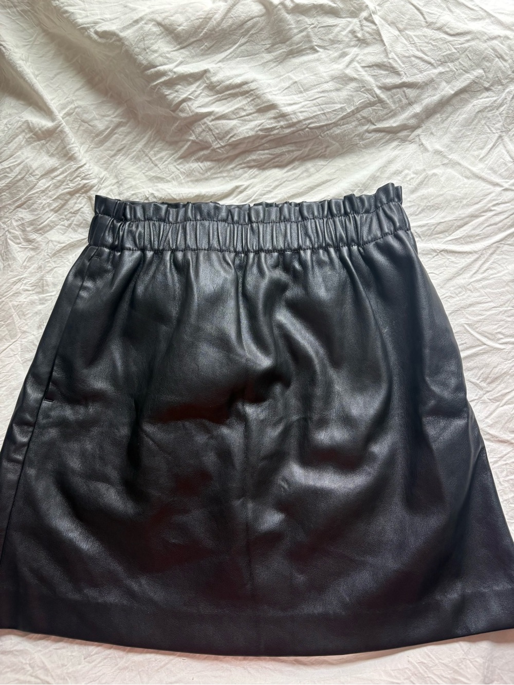 Loft Black Faux Leather Mini Skirt